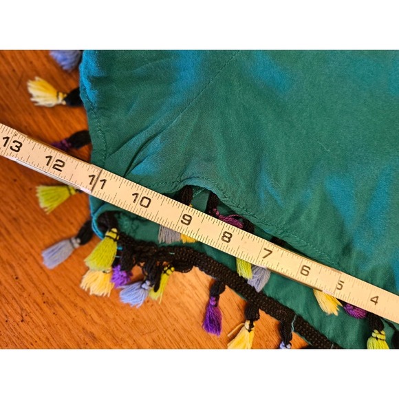 J for Justify Romper Size Medium Green Strapless Pompom hem - Picture 7 of 11